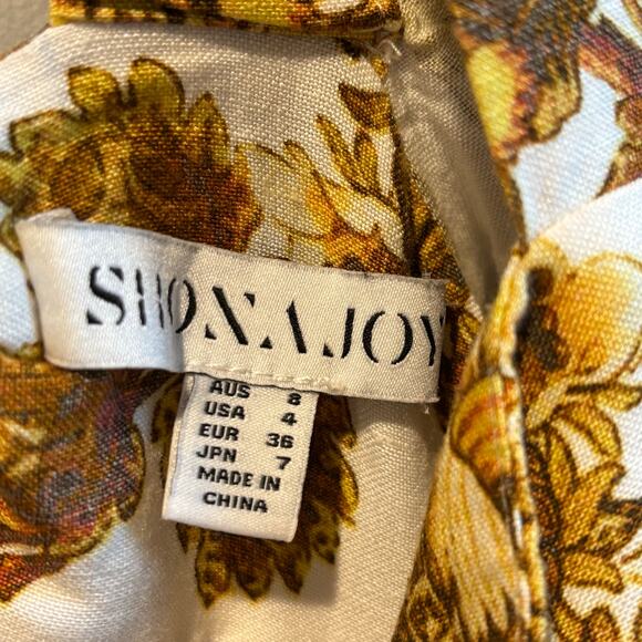 Shona Joy Bella Floral Open Back Linen Blend Mini Dress - size 4 - Picture 7 of 7